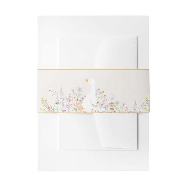 Bandeau De Faire-part Baby shower Fleur sauvage de canard d'oie d'aquare (Devant example)