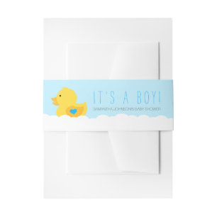 Bandeau De Faire-part Baby shower mignon en caoutchouc de garçon de bai