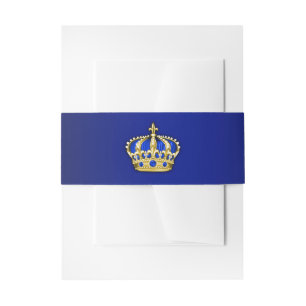 Bandeau De Faire-part Baby-Shower pour Prince de Bleu Royal et Or