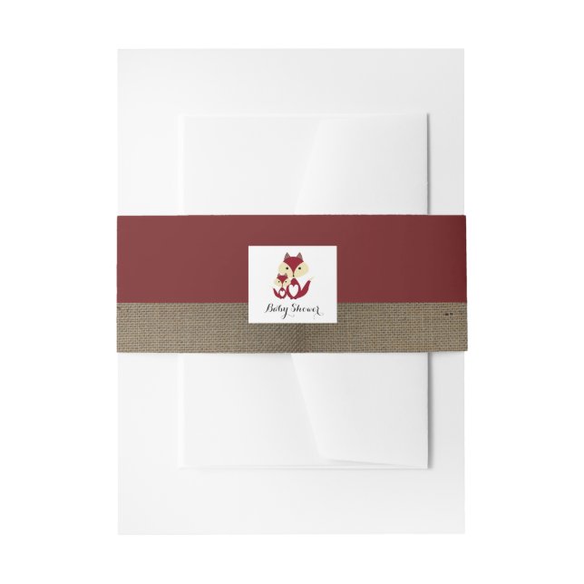 Bandeau De Faire-part Baby shower Red Fox Burlap (Devant example)