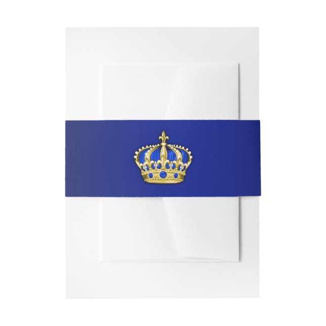 Bandeau De Faire-part Baby shower Royal Blue et Gold Prince (Devant example)