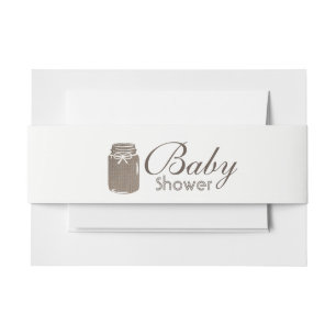 Bandeau De Faire-part Baby shower rustique Burlap Mason Jar