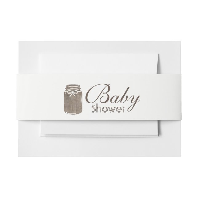 Bandeau De Faire-part Baby shower rustique Burlap Mason Jar (Devant Example)