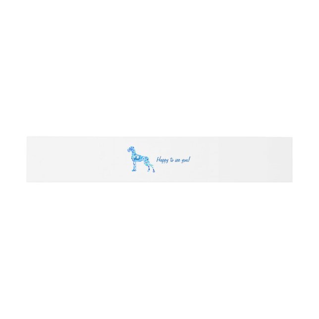 Bandeau De Faire-part Badge Chien Bleu (Plat)