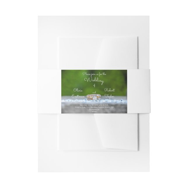 Bandeau De Faire-part Bague de fiançailles diamant personnalisée (Devant example)