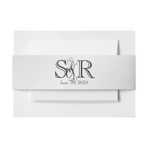 Bandeau De Faire-part Bande argentée de ventre de mariage d'élégance