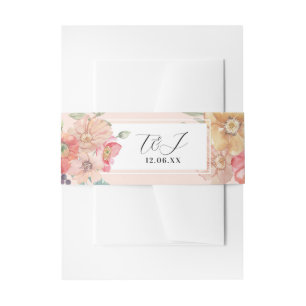 Bandeau De Faire-part Bande de couverts de mariage floraux d'été aquarel