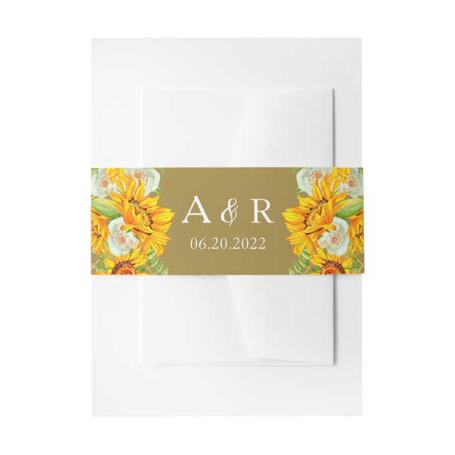 Bandeau De Faire-part Bande de Faire-part de mariage de tournesol jaune (Devant example)