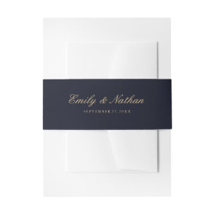 Bandeau De Faire-part Bande de maternité de mariage élégante or marine