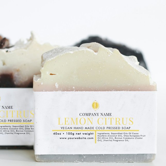 Bandeau De Faire-part Bande de savon de bar cosmétique Étiquette envelop (Cosmetic Bar Soap Belly Band Label Wrap Lemon)