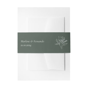 Bandeau De Faire-part Bande de ventre à Faire-part de mariage florale mi