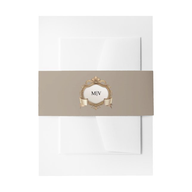 Bandeau De Faire-part Bande de ventre à monogramme (Devant example)