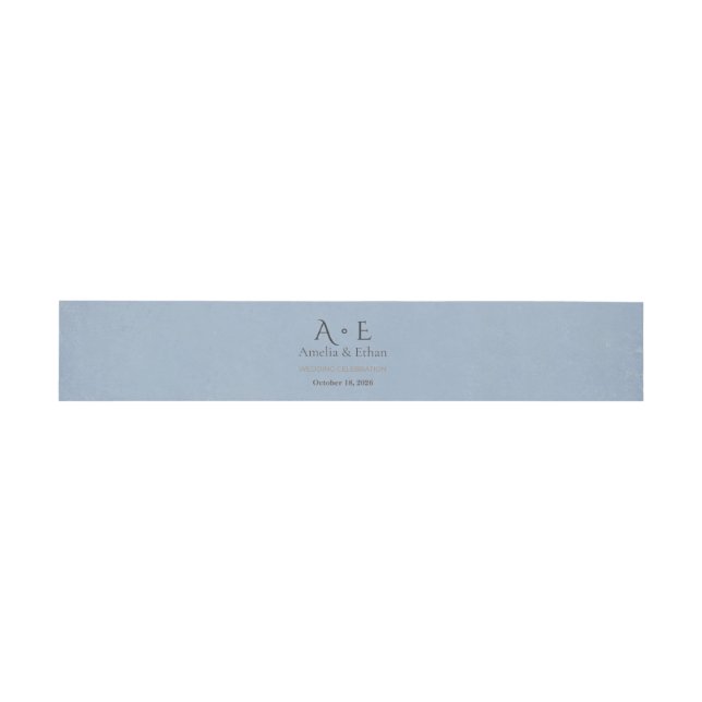 Bandeau De Faire-part Bande de ventre à monogramme doré | Enveloppe de m (Plat)