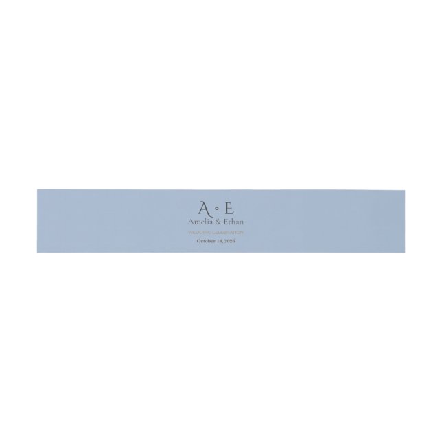 Bandeau De Faire-part Bande de ventre à monogramme doré | Enveloppe de m (Plat)