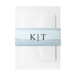 Bandeau De Faire-part Bande de ventre blanchie en bleu monogramme person