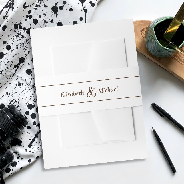 Bandeau De Faire-part Bande de ventre classique simple (Add elegance to your wedding invitations with our belly bands, ensuring a polished presentation.)