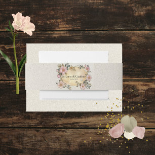 Bandeau De Faire-part Bande de ventre de Faire-part de mariage florale R