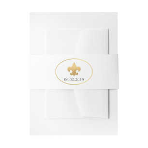 Bandeau De Faire-part Bande De Ventre De Fleur De Lis Blanche
