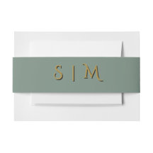 Bande de ventre de mariage Deep Sage – Initiales d