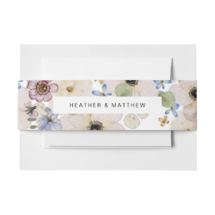 Bandeau De Faire-part Bande de ventre de mariage floral moderne