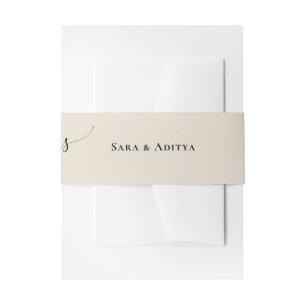 Bandeau De Faire-part Bande de ventre de mariage Minimaliste Elle a dit