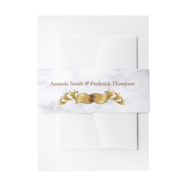 Bandeau De Faire-part Bande de ventre de mariage tropical romantique (Devant example)