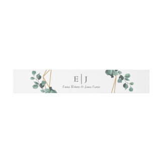 Bandeau De Faire-part Bande de ventre de monogramme de verdure classique