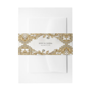 Bandeau De Faire-part Bande de ventre d'invitation à l'or décoratif