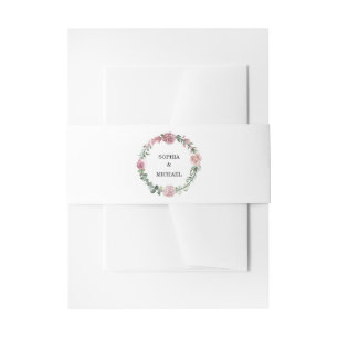 Bandeau De Faire-part Bande de ventre d'invitation de mariage florale ro