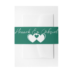 Bandeau De Faire-part Bande de ventre d'invitation vert émeraude