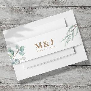 Bandeau De Faire-part Bande de ventre Eucalyptus Faire-part de mariage