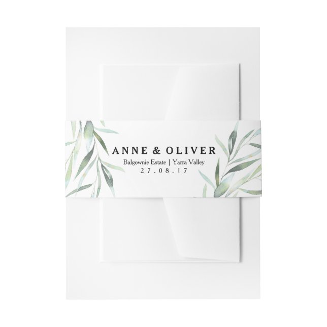 Bandeau De Faire-part Bande de ventre Eucalyptus Faire-part de mariage (Devant example)