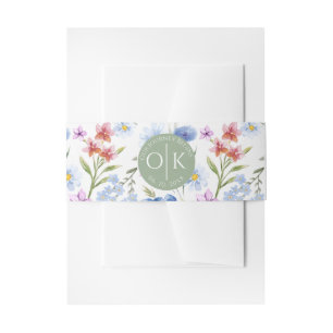 Bandeau De Faire-part Bande de ventre Fleur sauvage colorée