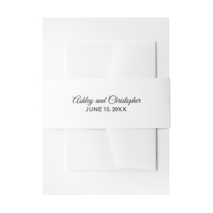 Bandeau De Faire-part Bande de ventre Mariage blanc simple