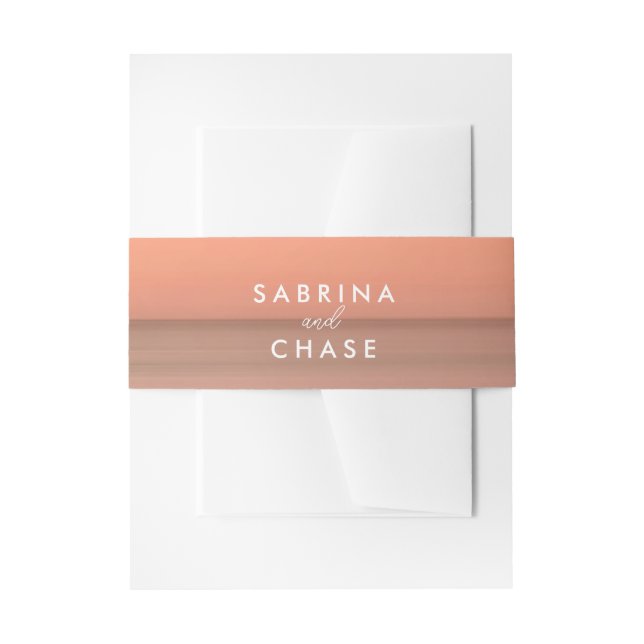 Bandeau De Faire-part Bande de ventre moderne Rose Blush Faire-part de m (Devant example)