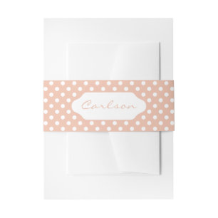 Bandeau De Faire-part Bande de ventre rose or/rose et blanc pois