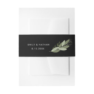 Bandeau De Faire-part Bande de ventre Sprigs Mariage de minuit