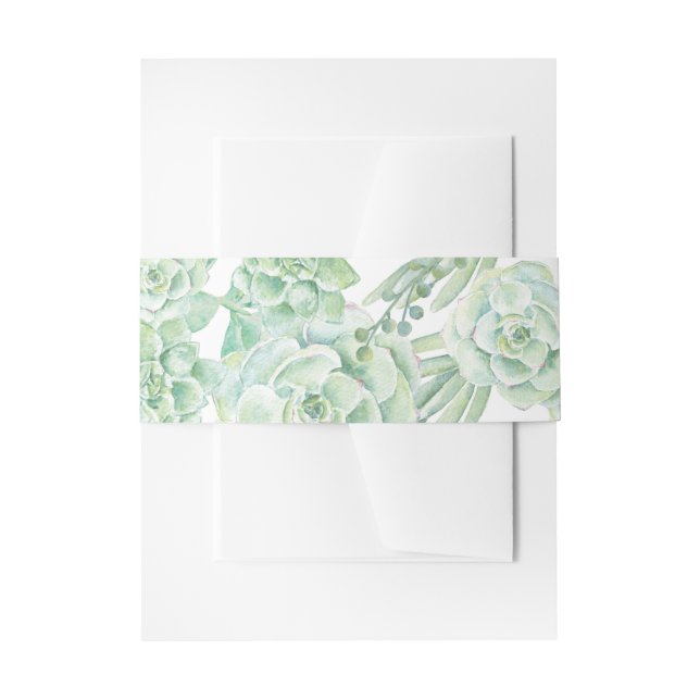 Bandeau De Faire-part bande de ventre succulent aquarelle (Devant example)