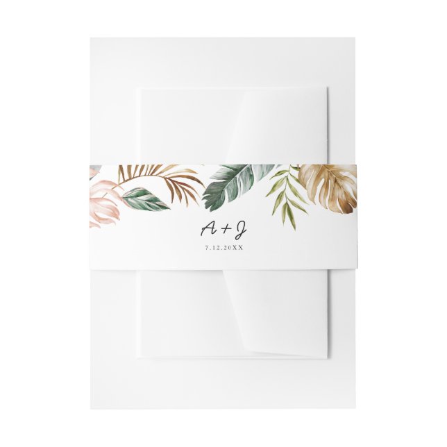 Bandeau De Faire-part Bande de ventre tropicale luxuriante - Portrait 2" (Devant example)