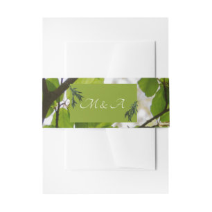 Bandeau De Faire-part Bande de ventre Verte Mariage Feuille