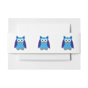 Bandeau De Faire-part Bande dessinée bleue de hibou