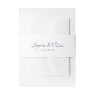 Bandeau De Faire-part Bande / Écharpe de mariage blanche   Bleu poussiér