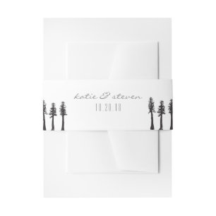 Bandeau De Faire-part Bande extérieure de ventre de mariage d'arbres de