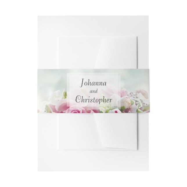 Bandeau De Faire-part Bande Faire-part de mariage de roses roses roses (Devant example)