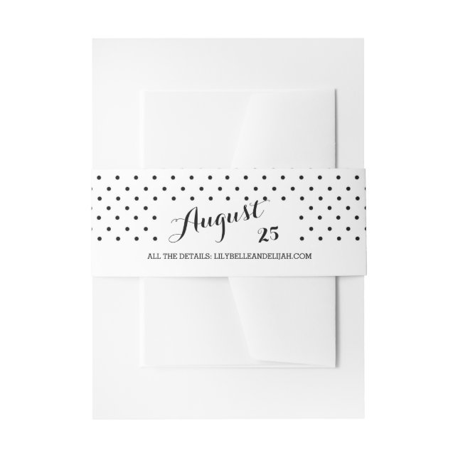 Bandeau De Faire-part Bande noire moderne de ventre de points avec la (Devant example)