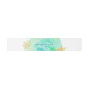 Bandeau De Faire-part Bande précieuse de ventre d'enveloppe d'aquarelle