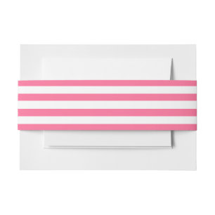 Bandeau De Faire-part Bande rayée de rose indien et blanche d'invitatio