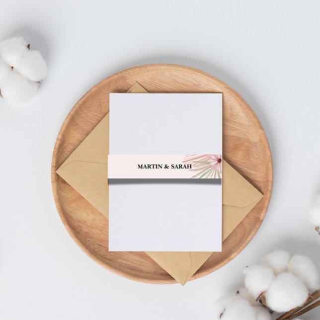 Bandeau De Faire-part Bande ventrale de mariage botanique boho neutre (Créateur téléchargé)