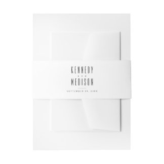 Bandeau De Faire-part Bande ventrale de mariage minimaliste moderne noir
