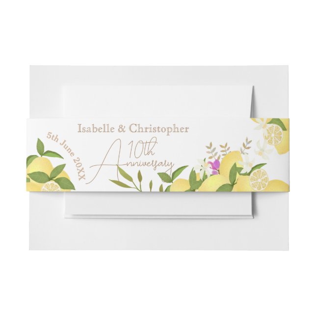 Bandeau De Faire-part Bande ventrale d'invitation blanche Lemon Squeeze (Devant Example)